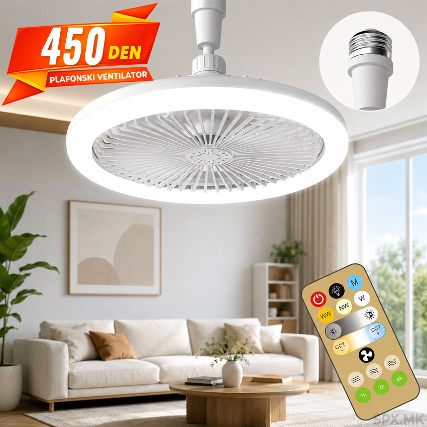 Plafonski Ventilator so LED Svetlo