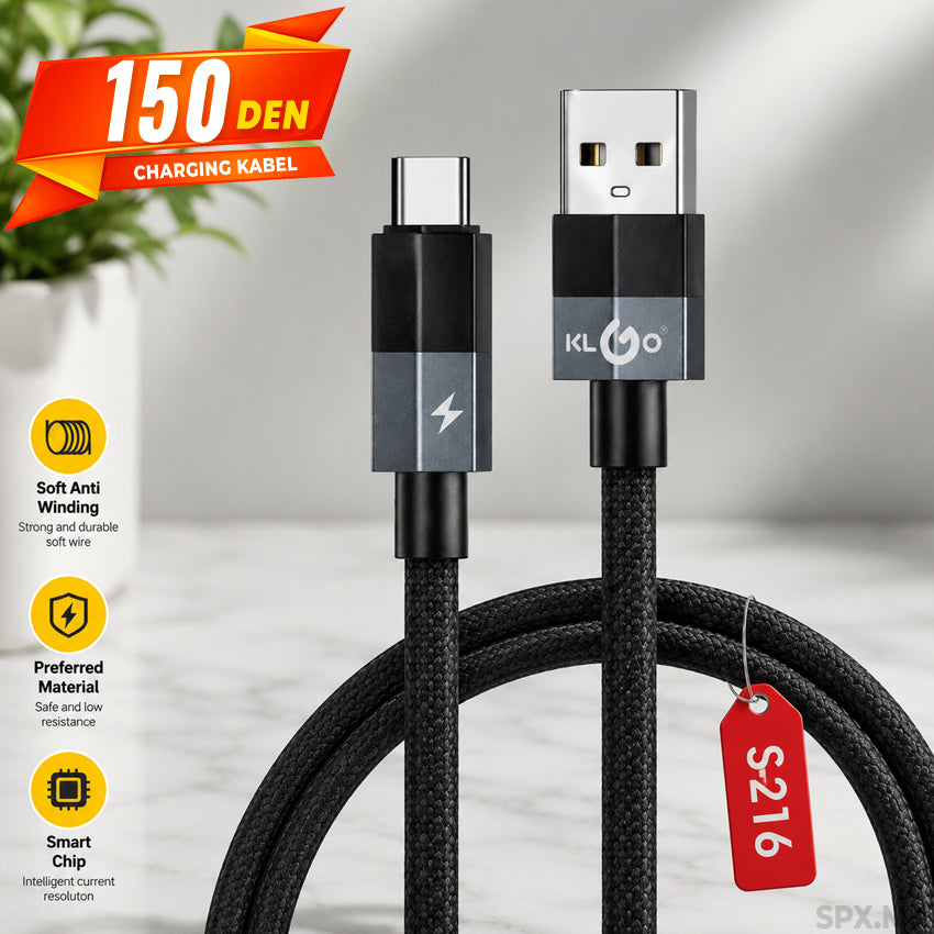 KLGO USB-A do Type-C Fast Charging Kabel 6A