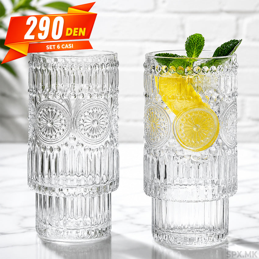 Eleganten Set Casi (6 Parcinja)
