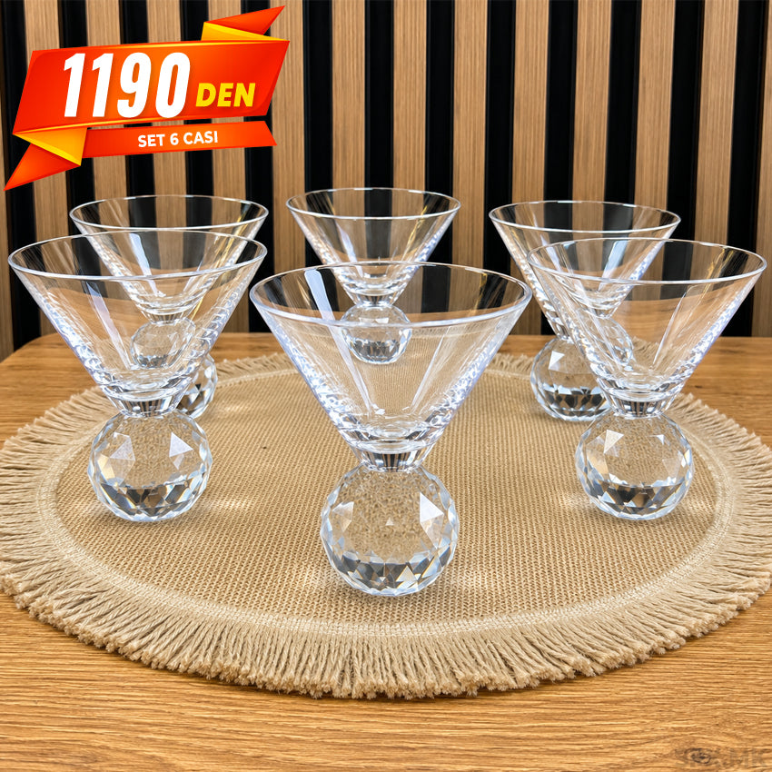 Set od 6 Martini Casi so Kristalen Detalj