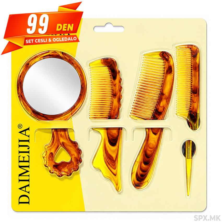 Eleganten Set Cesli i Ogledalo za Kosa