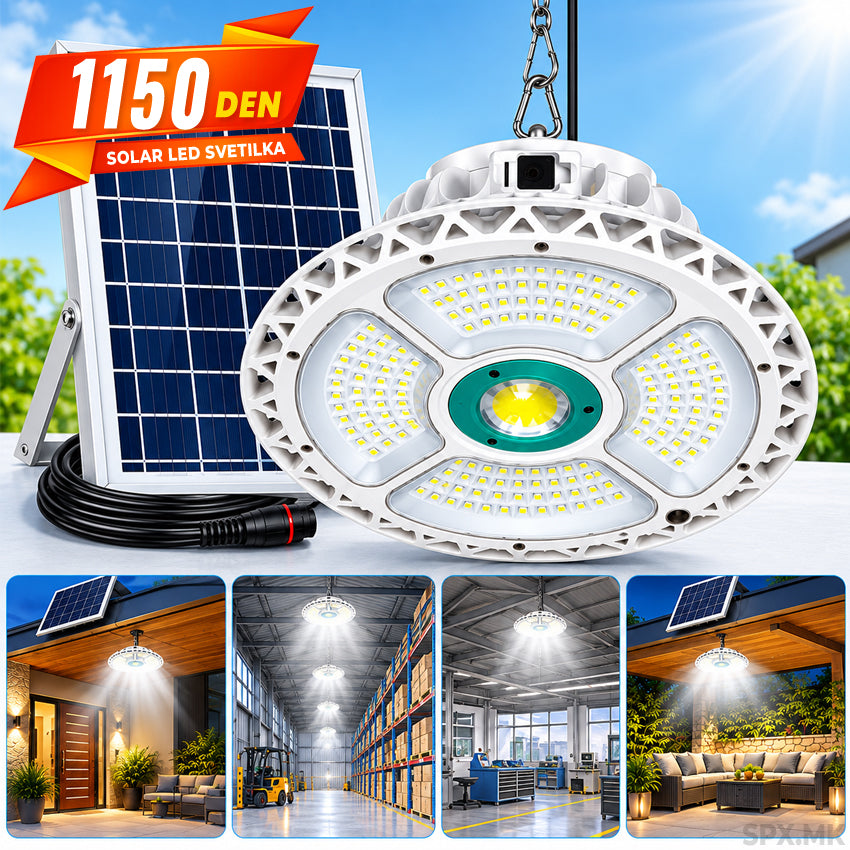 Solarna visecka LED svetilka so solaren panel