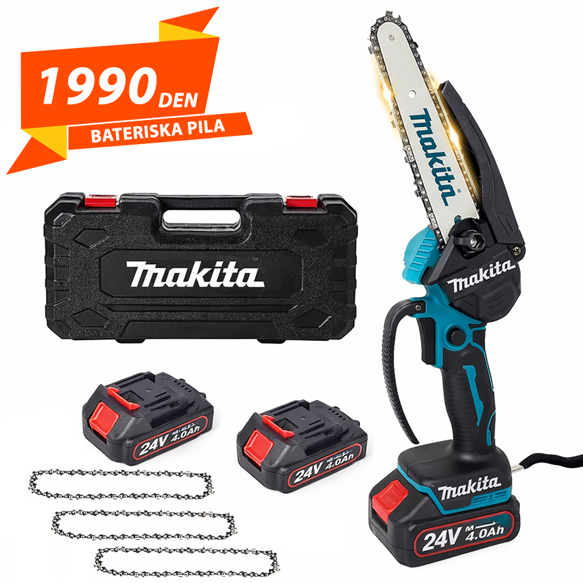 Makita Bateriska Pila 24v + 3 Lanci