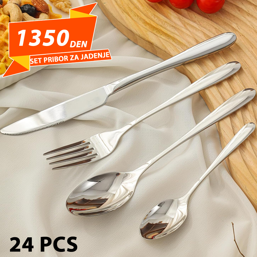 Set Pribor za Jadenje Silver 24 pcs