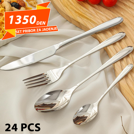 Set Pribor za Jadenje Silver 24 pcs