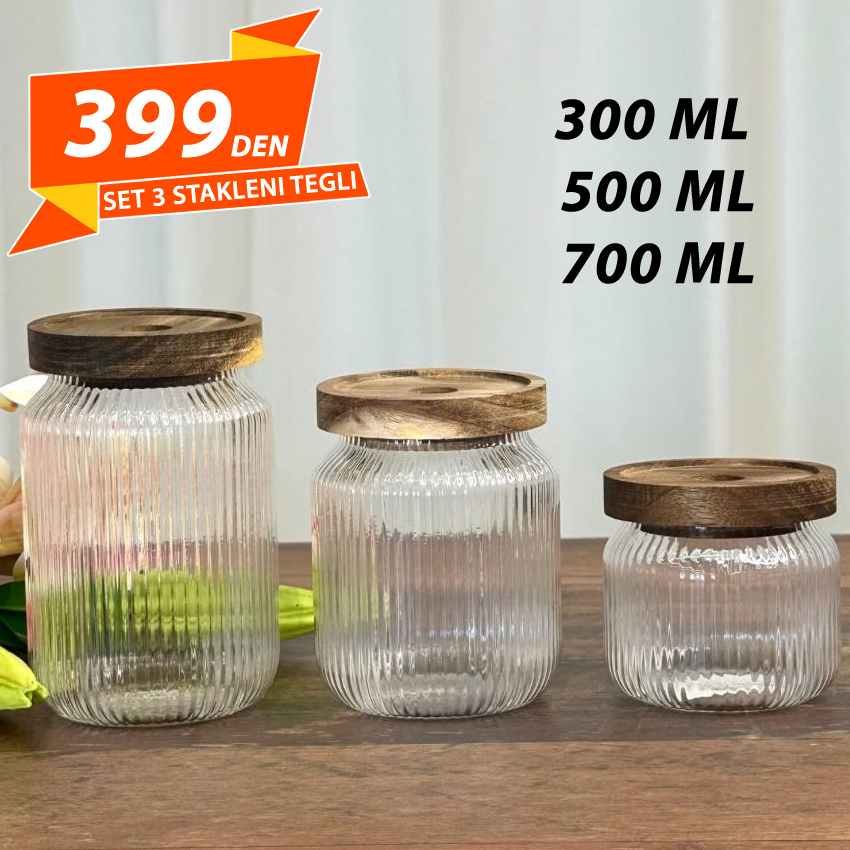 Set 3 Stakleni Tegli