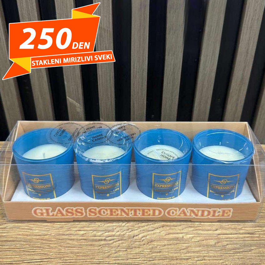 Stakleni Mirizlivi Sveki 4 pcs