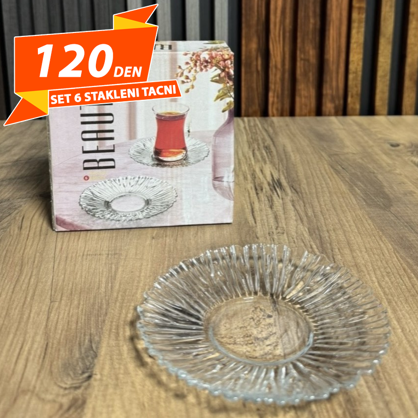 Set 6 Stakleni Tacni