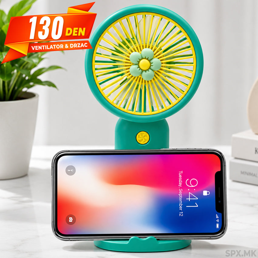 Mini Ventilator & Drzac za Telefon