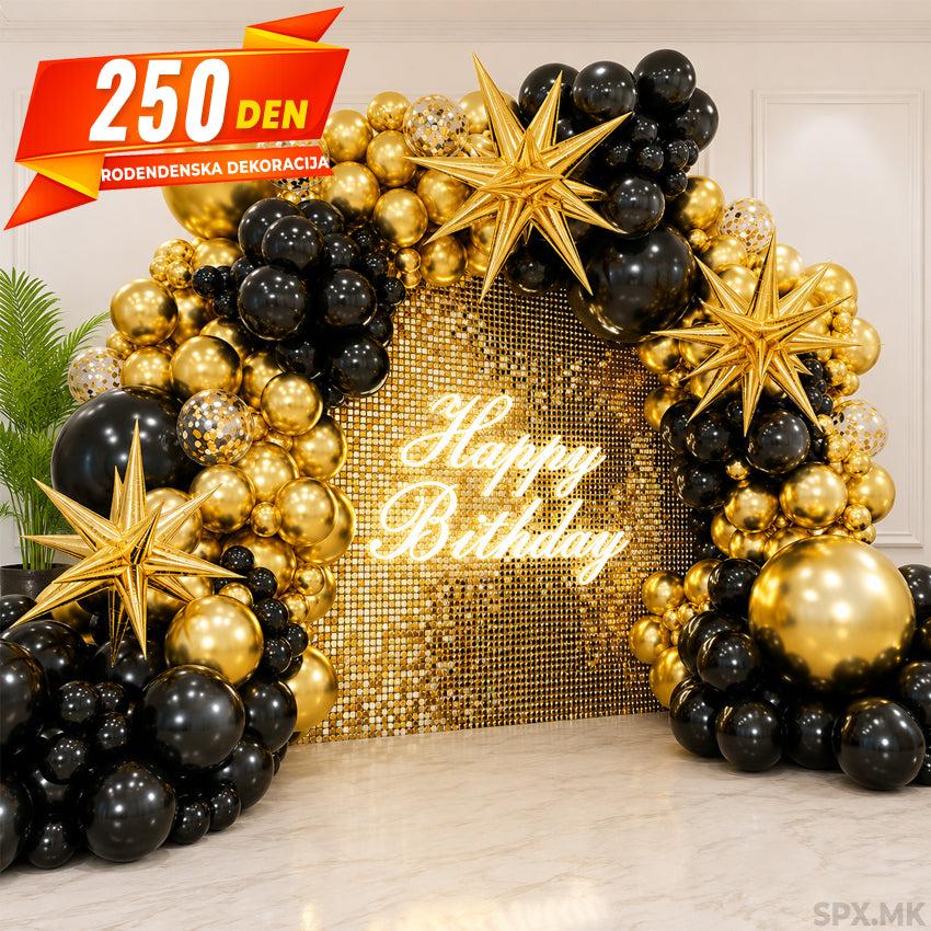 Luksuzen Set za Rodendenska Dekoracija so Baloni