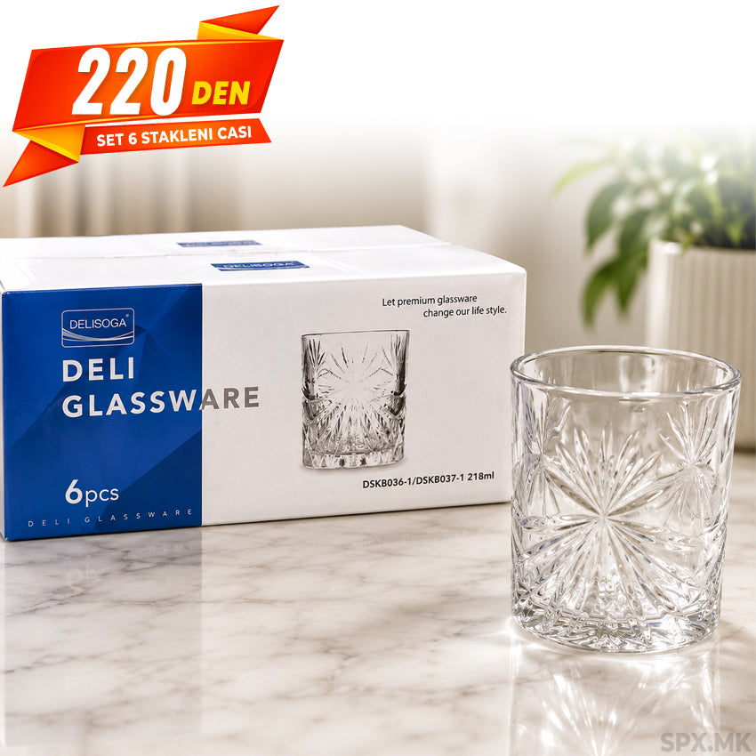 Set 6 Stakleni Casi