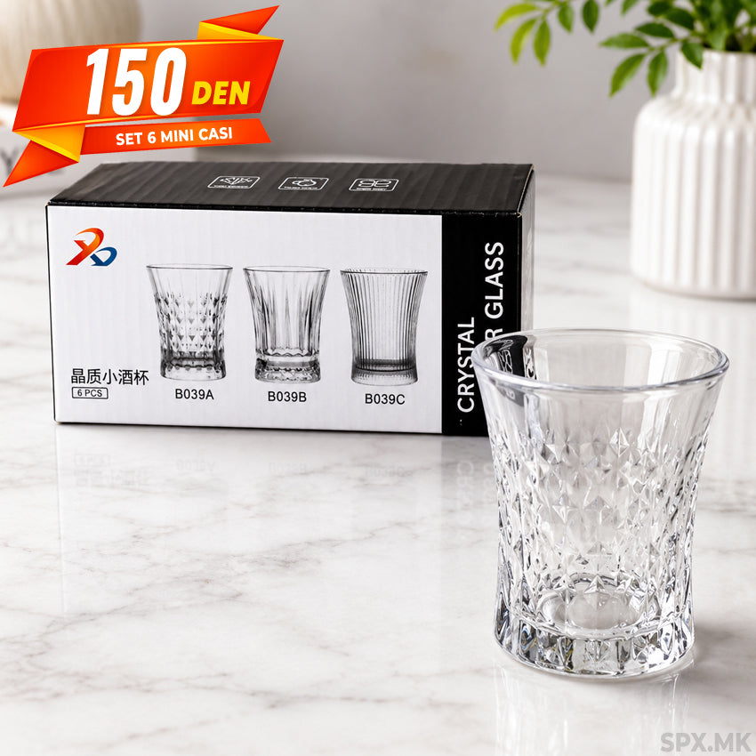 Set od 6 Mini Kristalni Casi