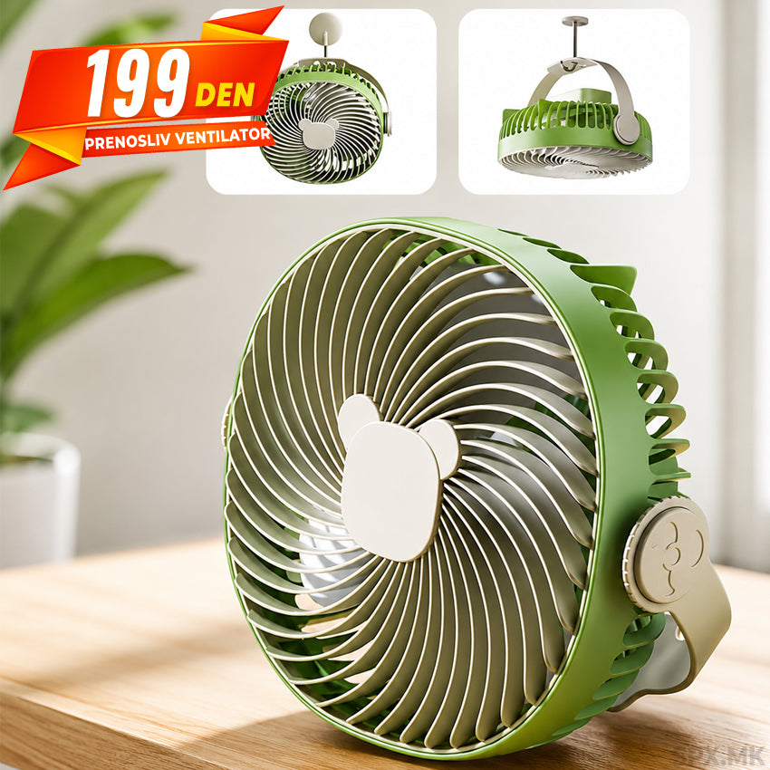Prenosliv Ventilator vo Forma na Mece