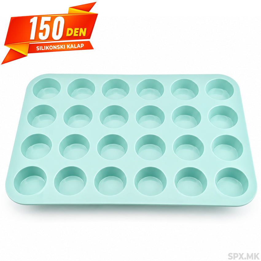 Silikonski Kalap za 24 Mafini i Mini Kolaci