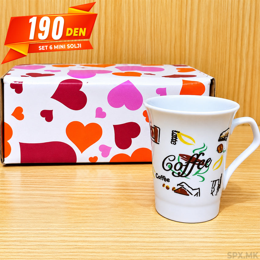 Set Keramicki Solji so Srca (6 Parcinja)