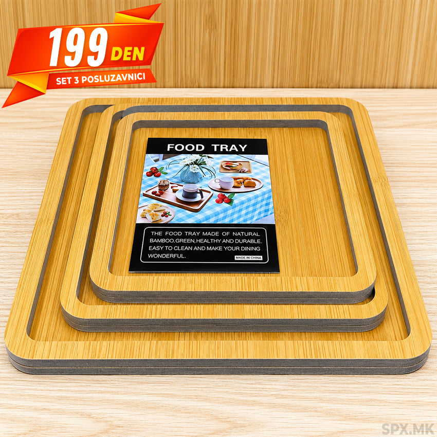 Set Bambusovi Posluzavnici (3 Parcinja)