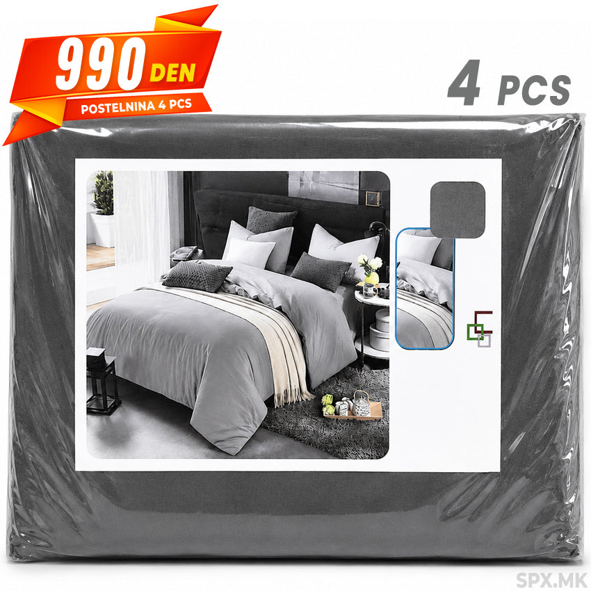 Temnosiva Postelnina 4 pcs