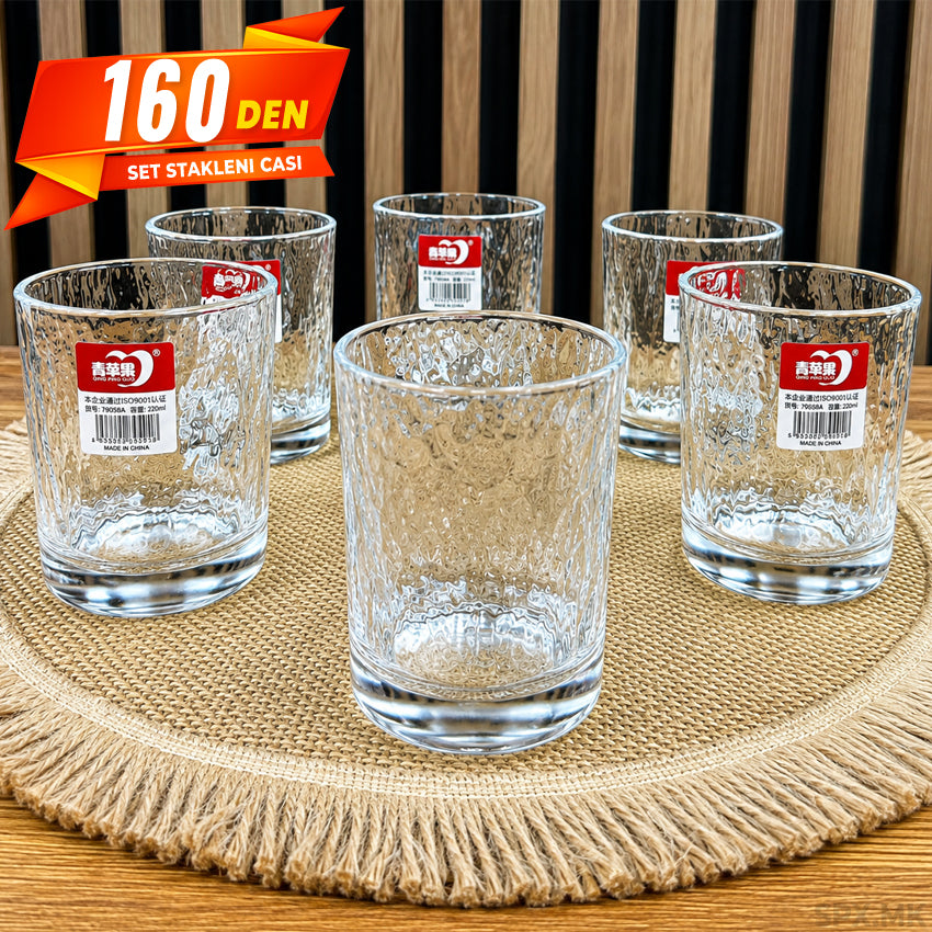 Set Stakleni Casi za Voda i Sok