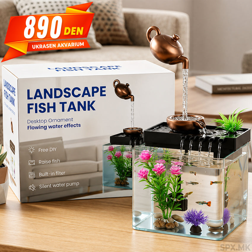 Ukrasen Mini Akvarium so Fontana