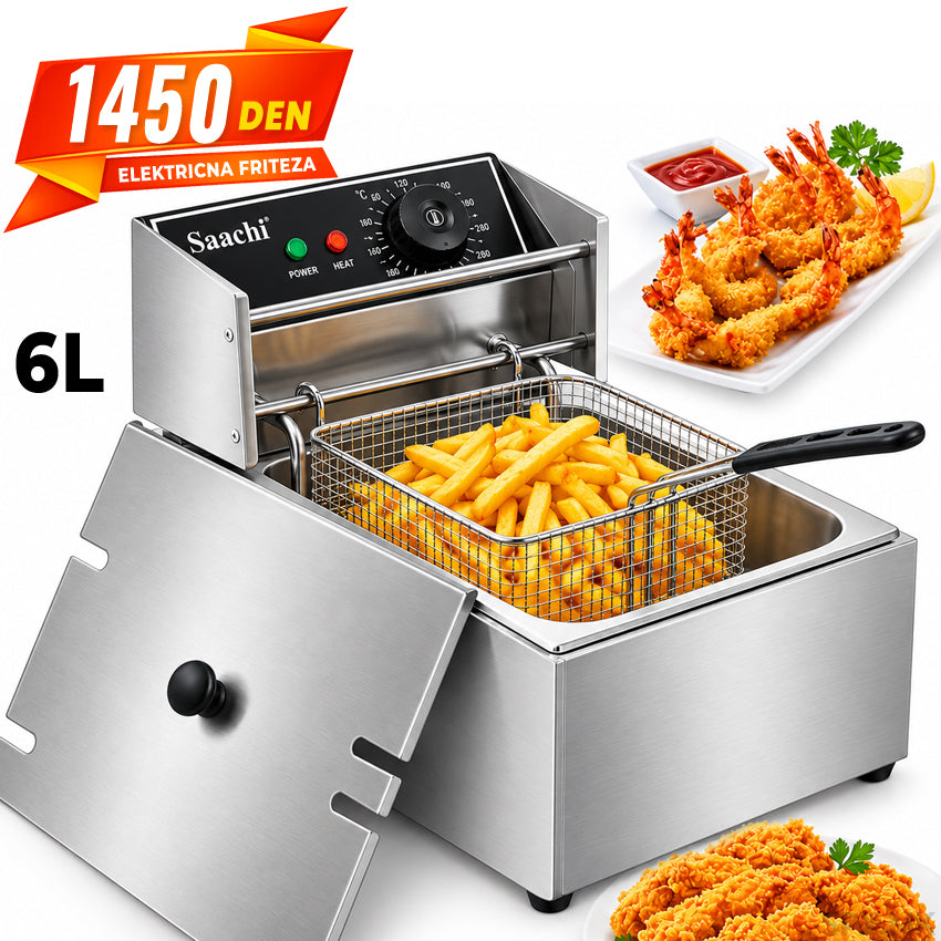 Profesionalna Elektricna Friteza od 6 Litri - Inox