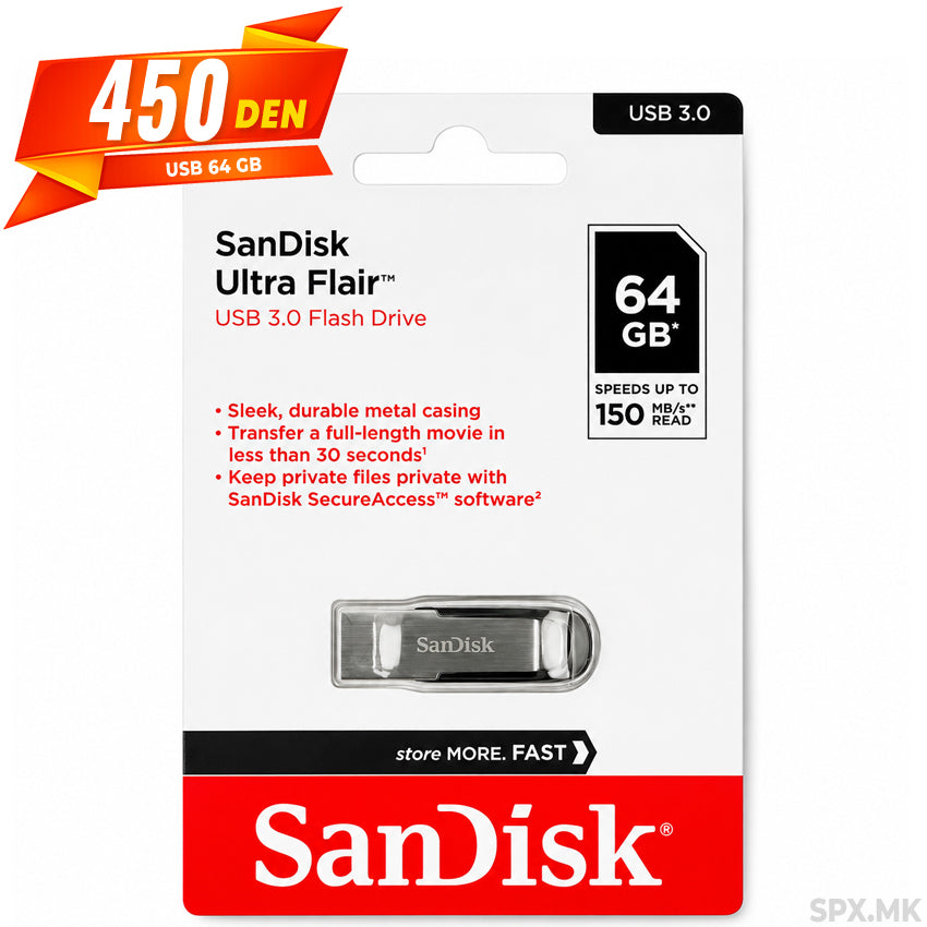 USB Flesh Memorija SanDisk Ultra Flair 64GB (USB 3.0)