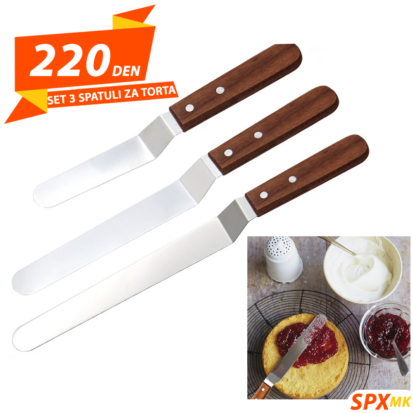 Set 3 Spatuli za Torta