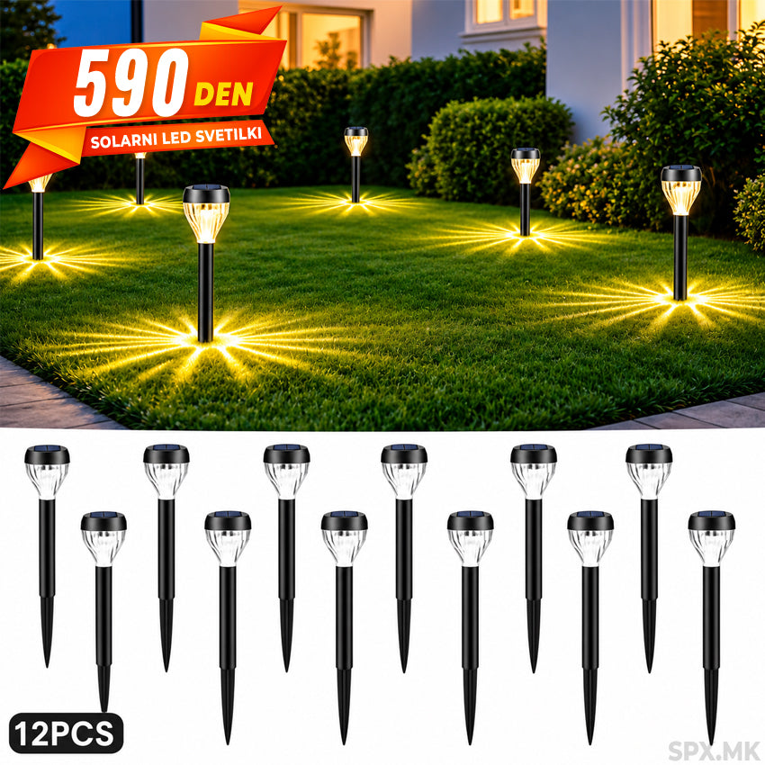 Solarni LED Svetilki za Dvor i Gradina 12 pcs