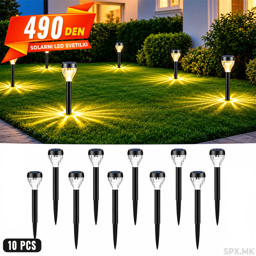 Solarni LED Svetilki za Dvor i Gradina 10 pcs