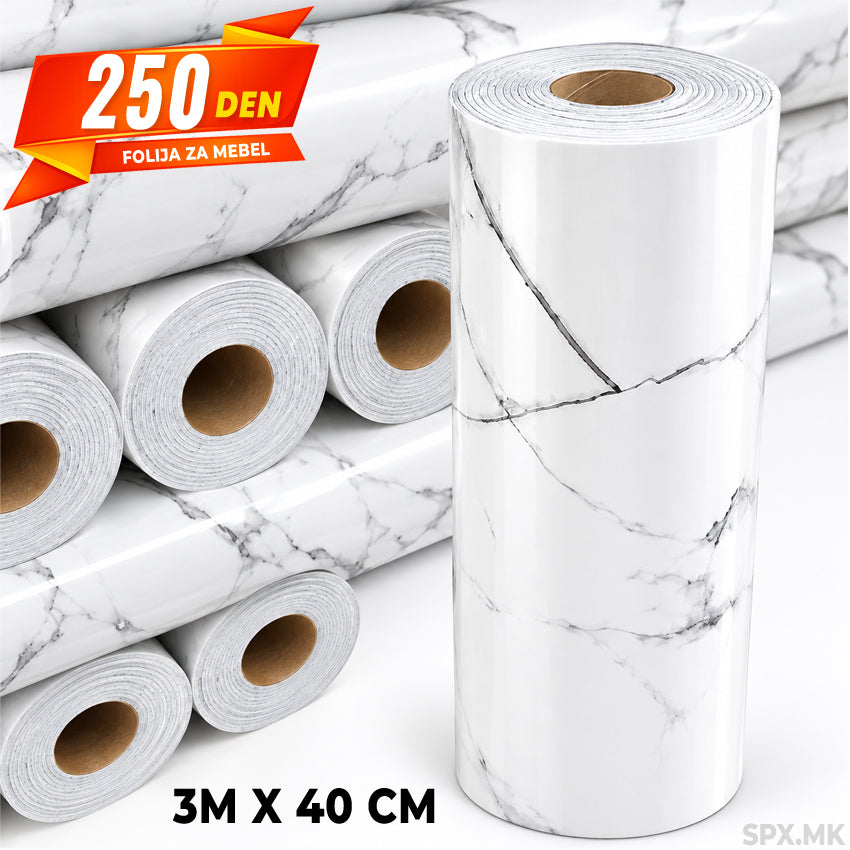 Samolepliva Folija za Mebel so Bel Mermer