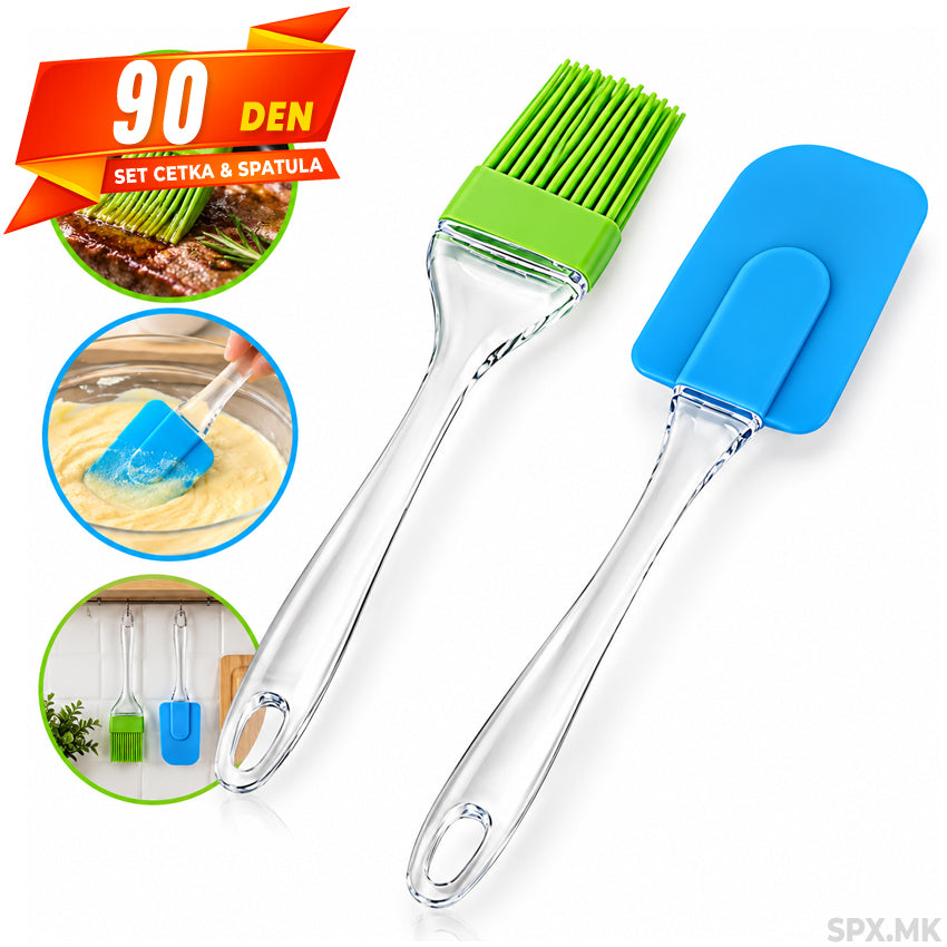 Set Silikonska Cetka i Spatula