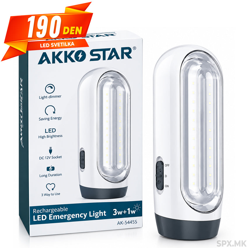 Prenosliva LED svetilka za itni slučai na polnenje (3W+1W)
