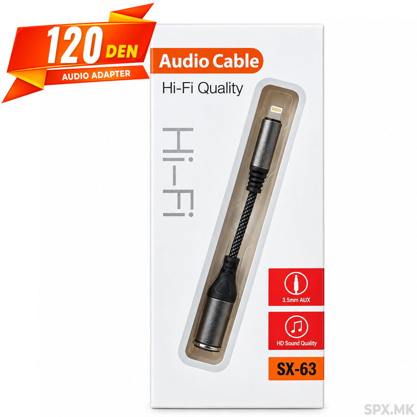 Audio Adapter Lightning kon 3.5mm AUX (SX-63)