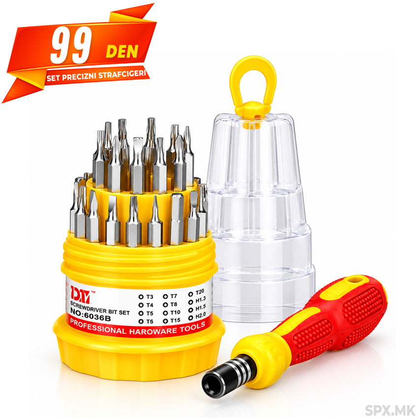 Set od precizni srafcigeri i nastavci DIY 6036B