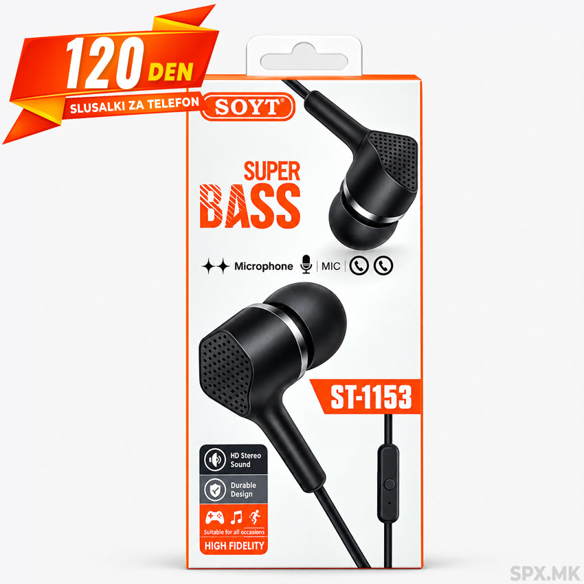 Slusalki so kabel SOYT ST-1153 Super Bass
