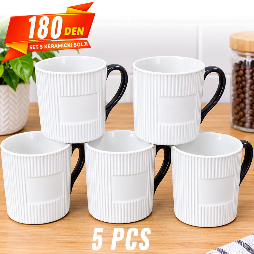 Set keramicki sholji za kafe i chaj (5 parcinja)