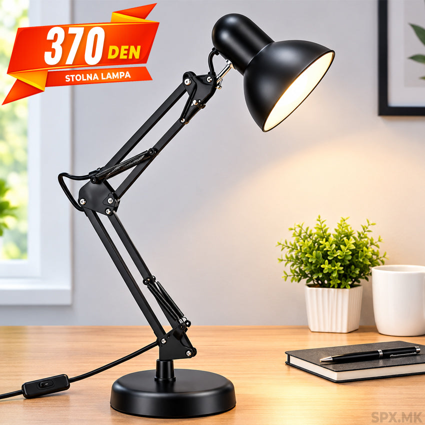 Podesuvaatna stolna lampa so zglob