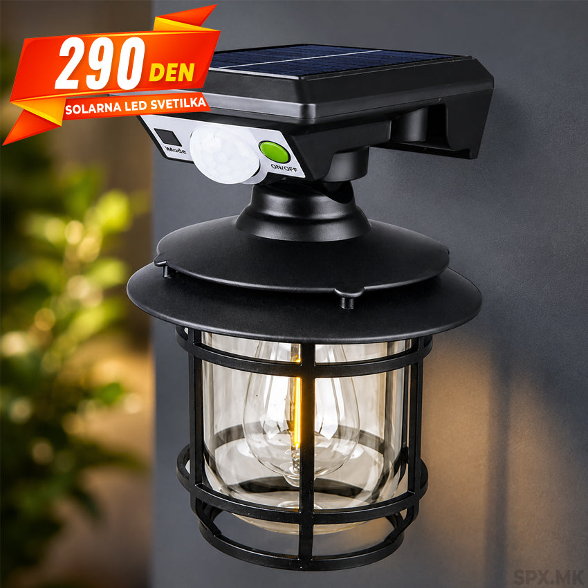 Solarna LED Svetilka so Senzor za Dvizenje
