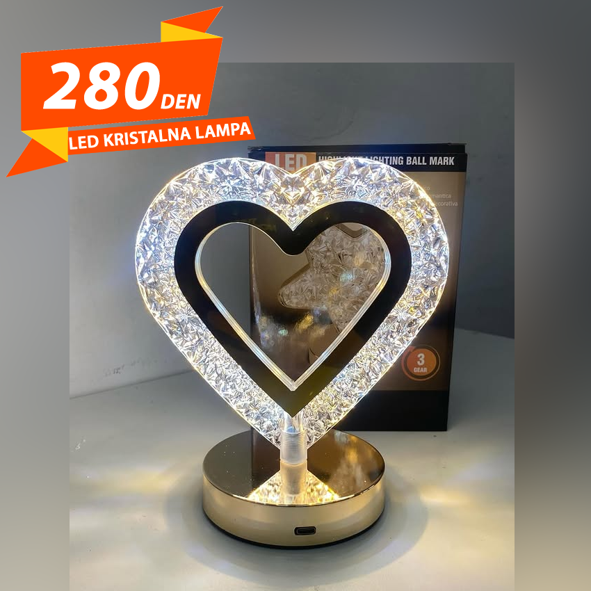 Led Kristalna Lampa Srce