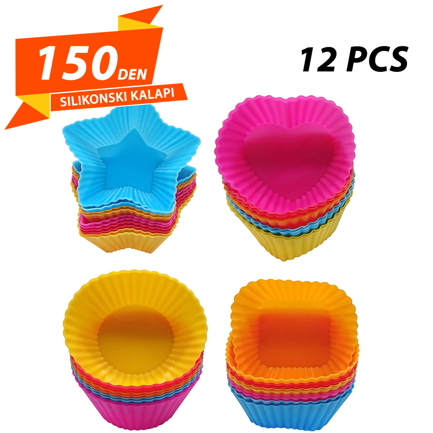 Silikonski Kalapi za Mafini 12 pcs