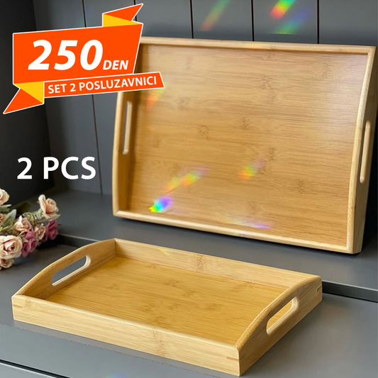 Set 2 Bambus Posluzavnici