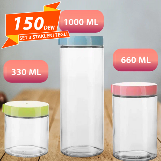 Set 3 Stakleni Tegli