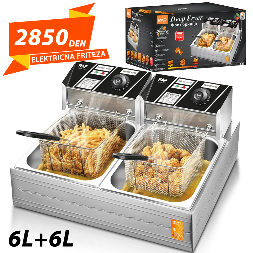 Elektricna Friteza 6.0L + 6.0L