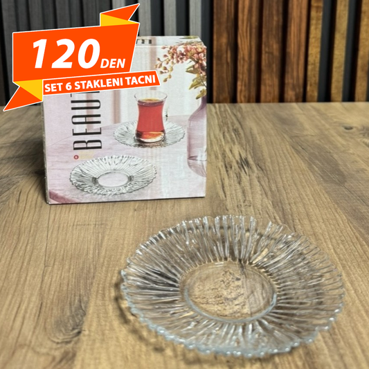 Set 6 Stakleni Tacni