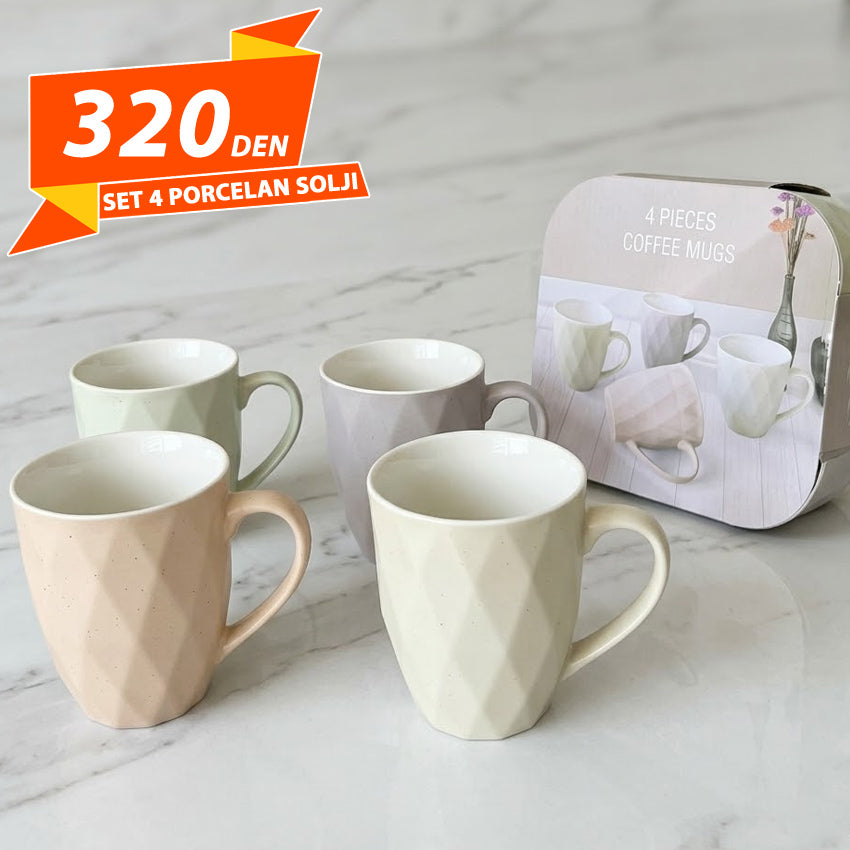 Set 4 Porcelan Solji Premium