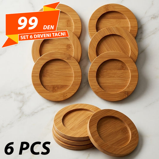 Set 6 Drveni Tacni