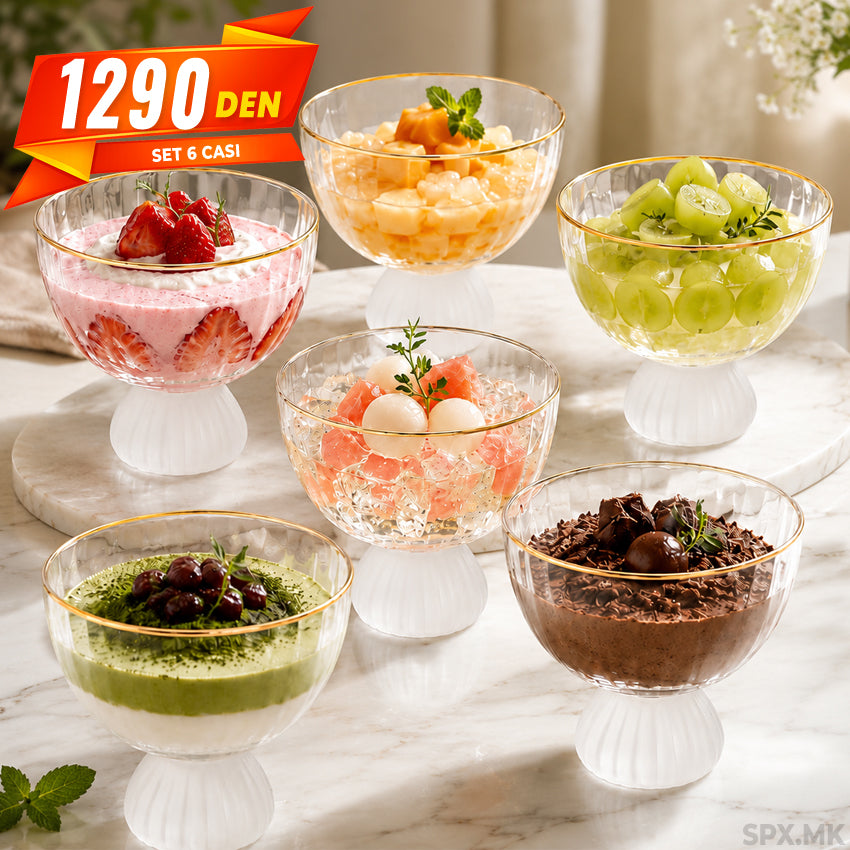 Dekorativni Casi za Desert na Nogarka