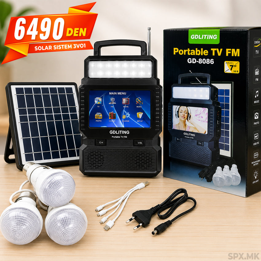 Prenosen Solaren Sistem so TV,Radio & Osvetluvanje