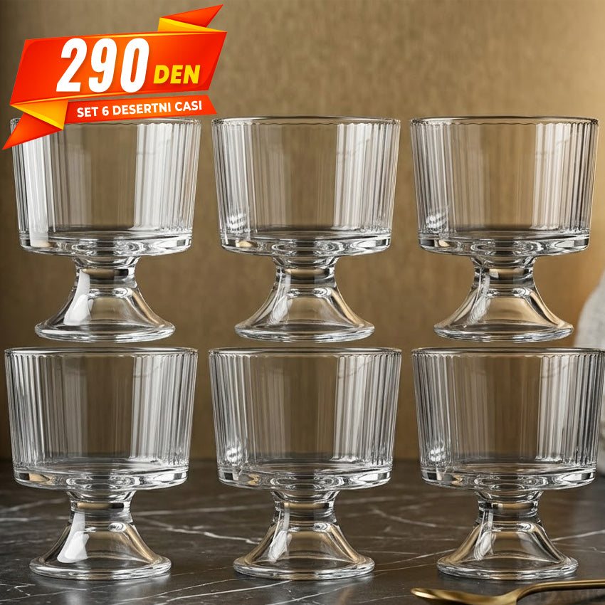 Set 6 Stakleni Desertni Casi