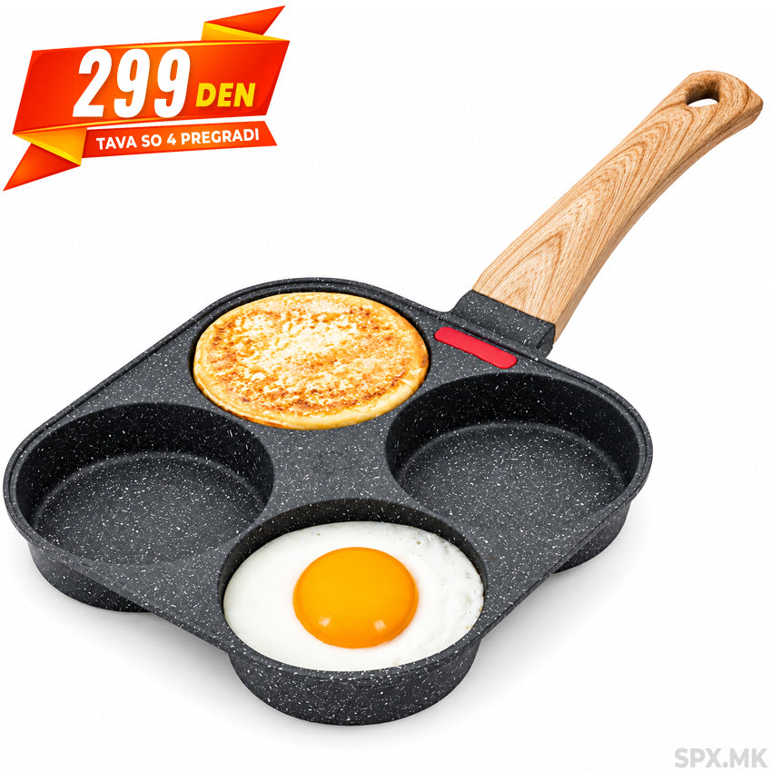 Tava za Jajca & Palacinki so 4 Pregradi