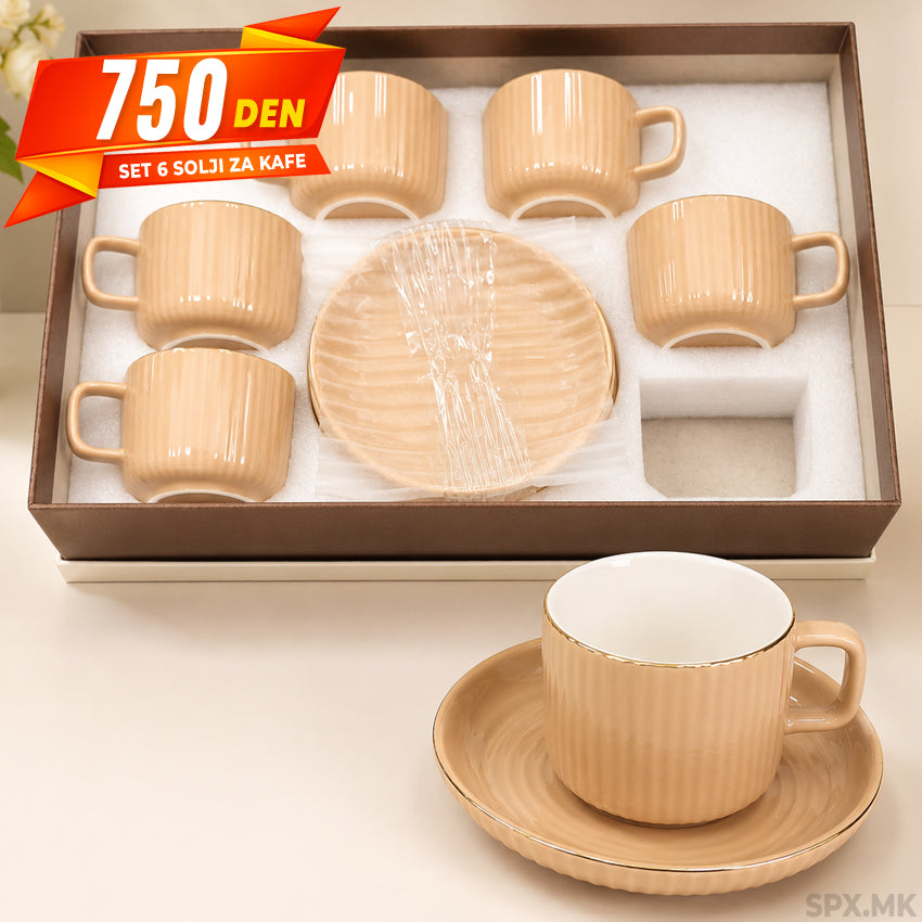 Keramicki Set za Kafe/Caj (6 Parcinja)